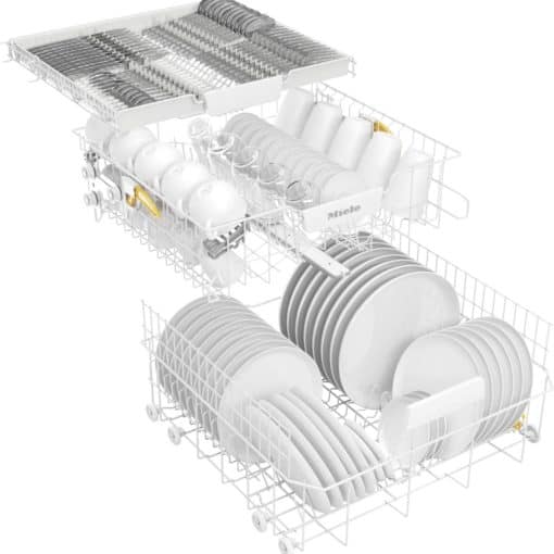 Miele G 5210 SCU: Schematischer Aufbau - eine Besteckschublade, zwei Laden für Geschirr