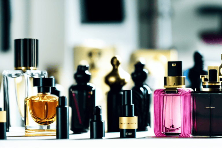 Coty: Viele unterschiedliche Parfümflacons auf einem Tisch